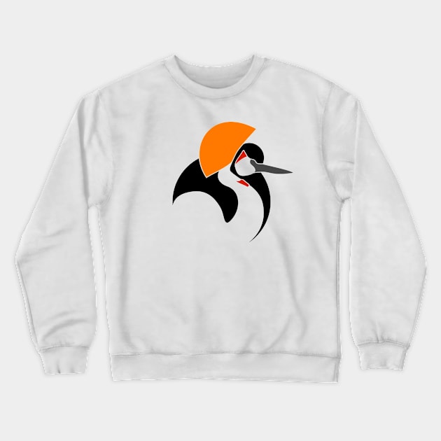 Grey Crowned Crane Crewneck Sweatshirt by DanaMartin